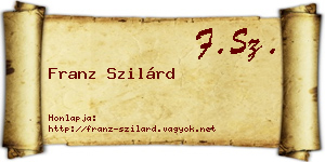 Franz Szilárd névjegykártya